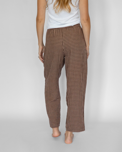 The Elsewhere Pant - Truffle Gingham